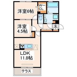 府内古閑 徒歩10分 2階の物件間取画像